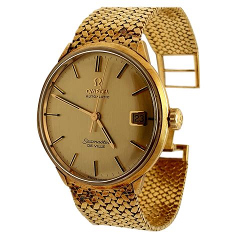 gold omega seamaster watch vintage.